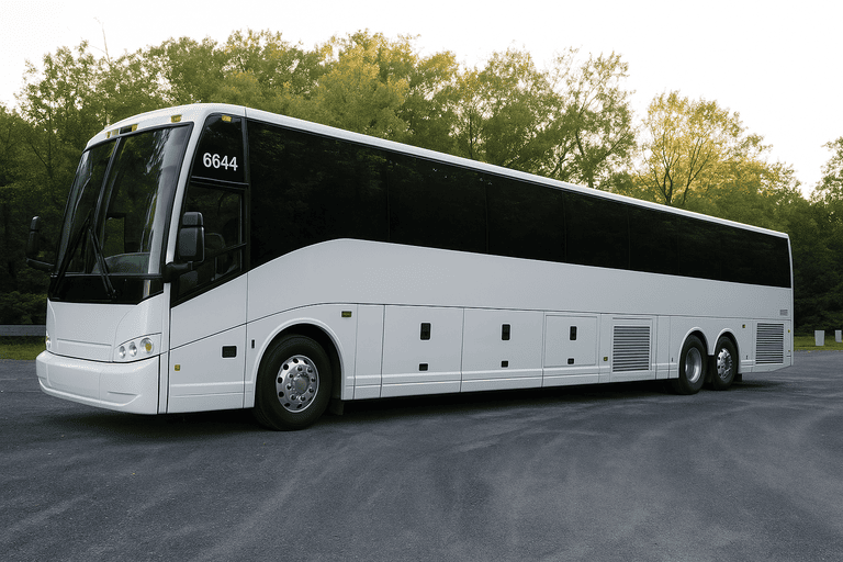 exterior of Charter Bus Rental Warner Robins coach bus